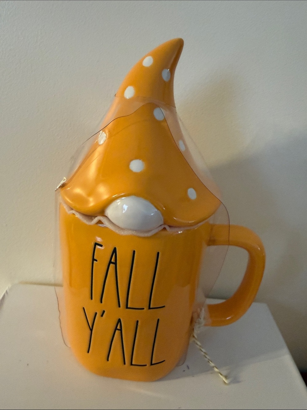 Fall Y'All Orange Gnome Mug with Lid